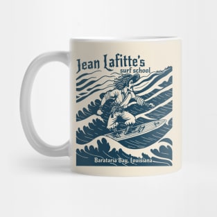 Vintage Jean Lafitte Surf School // Retro Louisiana Pirate Legend // Vintage Pirate Surfer Mug